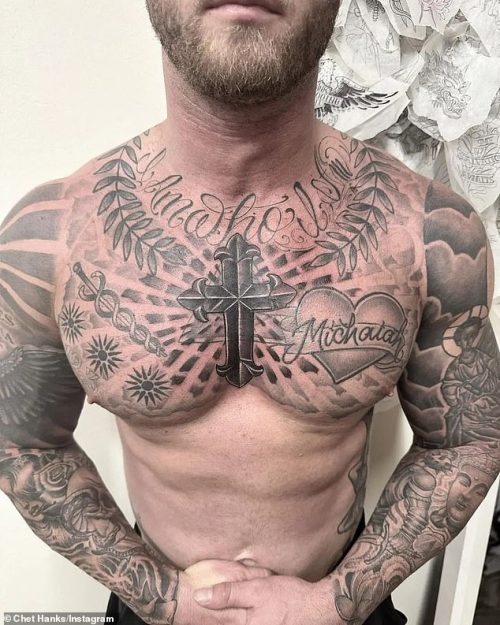 Chet Hanks Debuts Massive Cross Tattoo on Chest After Becoming a Christian