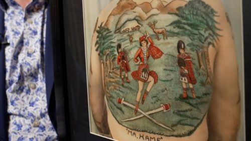 Jessie Knight, a tattooist, is honored at the National Museum of Wales