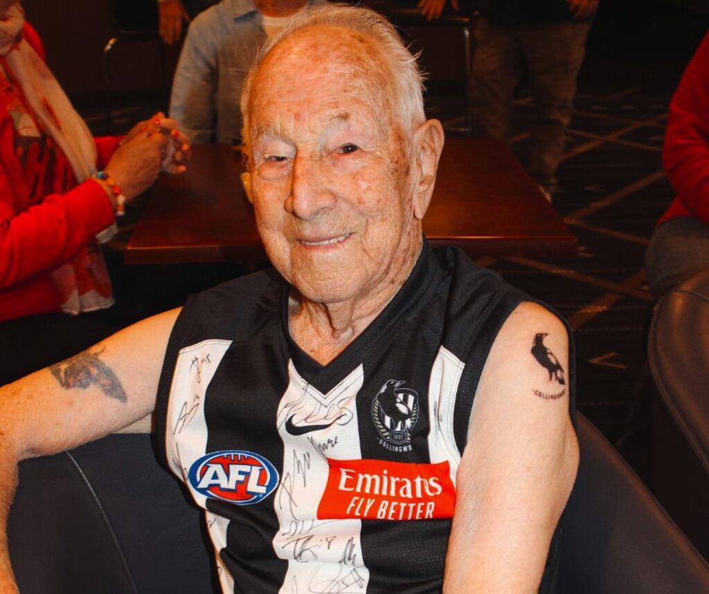 96 year old supporter inks premiership tattoo