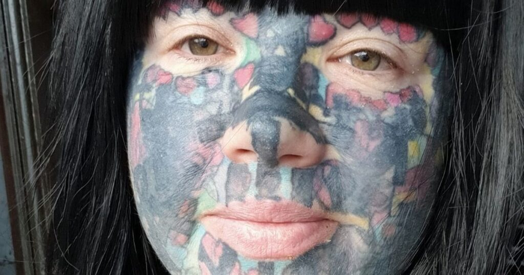 Mum with 800 tattoos shows what she looks like without